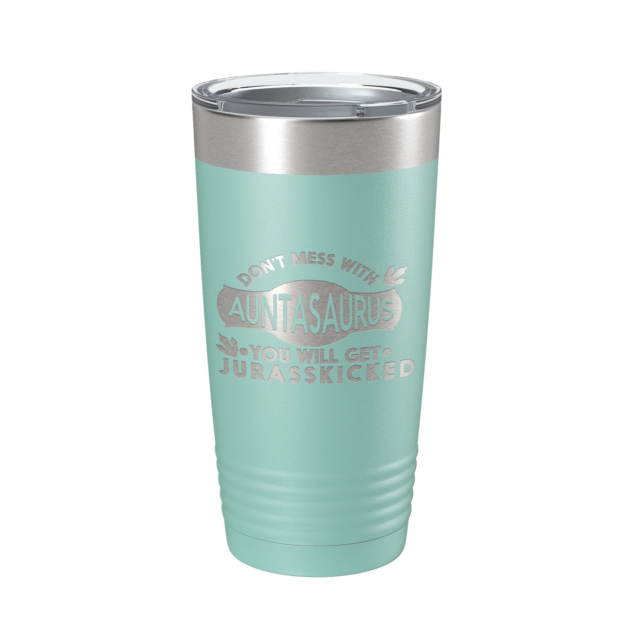 Auntasaurus Tumbler Funny Aunt Gift Travel Mug Jurassic Insulated Laser Engraved Coffee Cup Dinosaur 20 oz