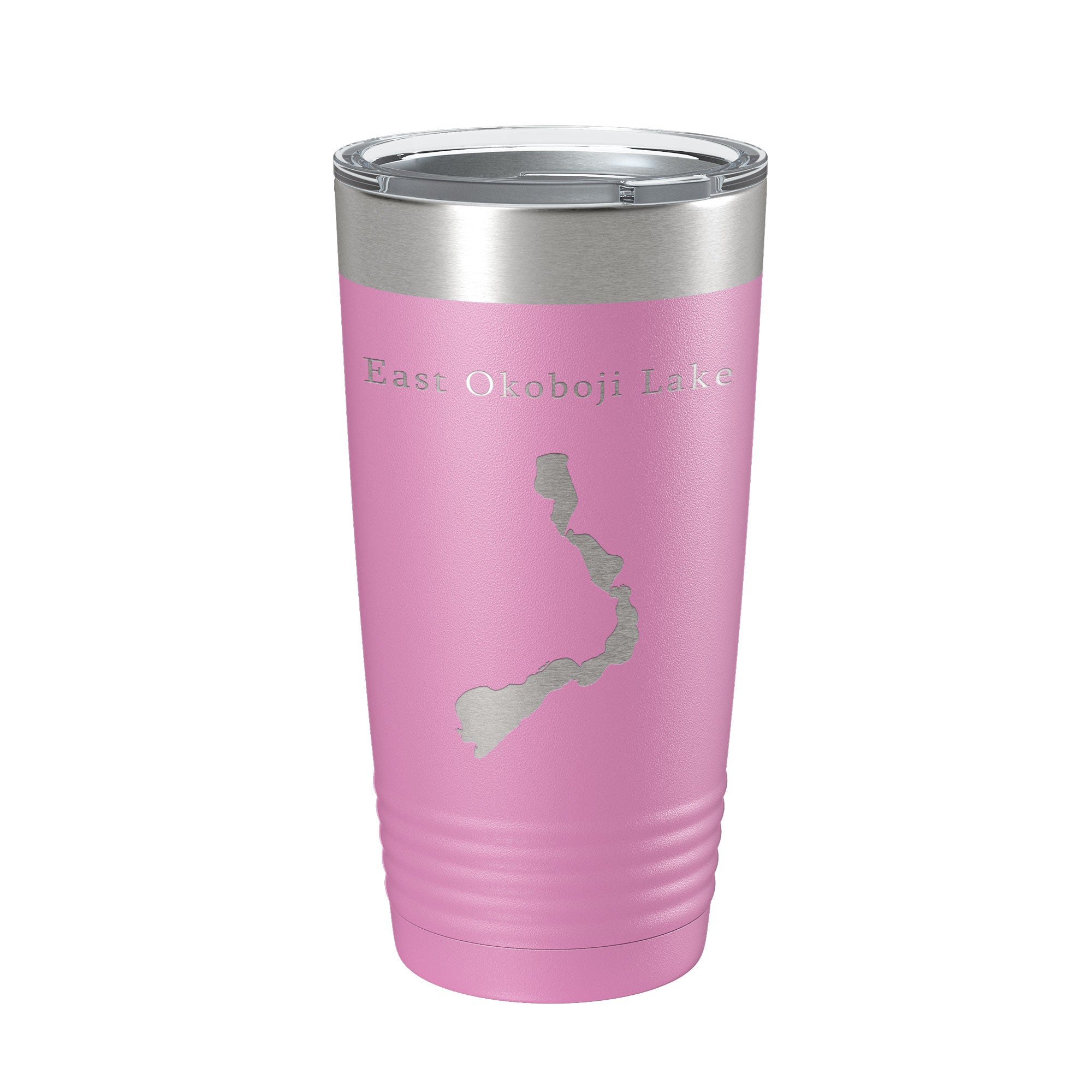 East Okoboji Lake Map Tumbler Travel Mug Insulated Laser Engraved Coffee Cup Iowa 20 oz