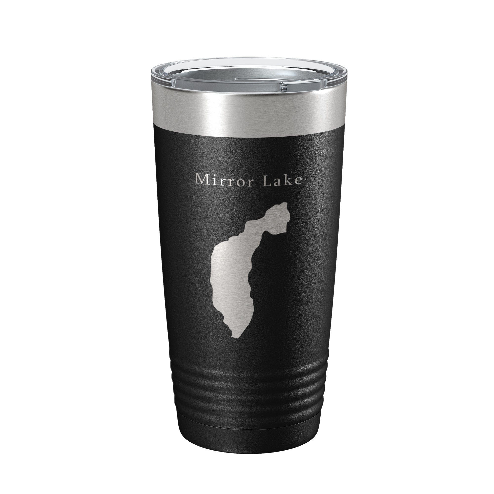 Mirror Lake Map Tumbler Travel Mug Insulated Laser Engraved Coffee Cup New York 20 oz