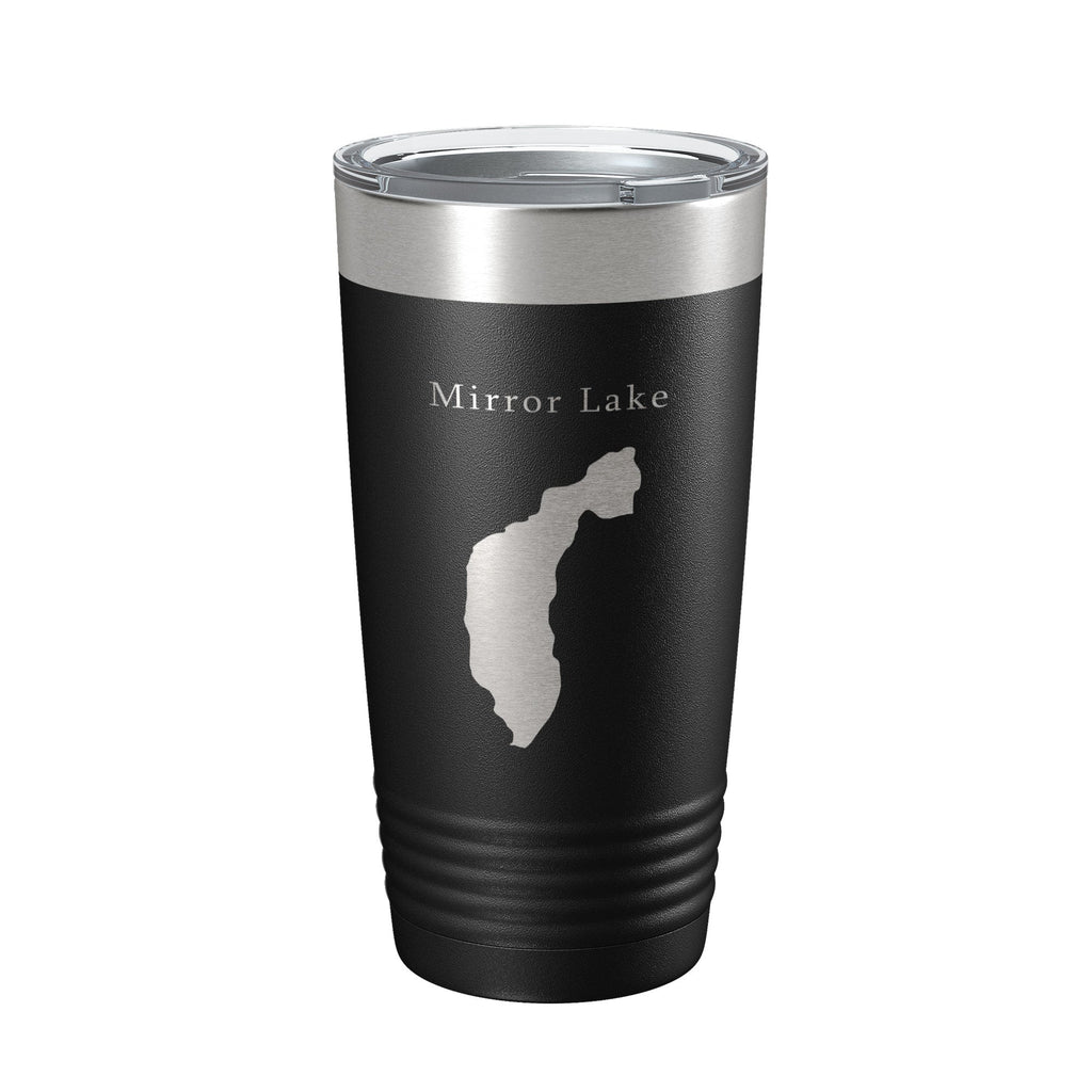 Mirror Lake Map Tumbler Travel Mug Insulated Laser Engraved Coffee Cup New York 20 oz