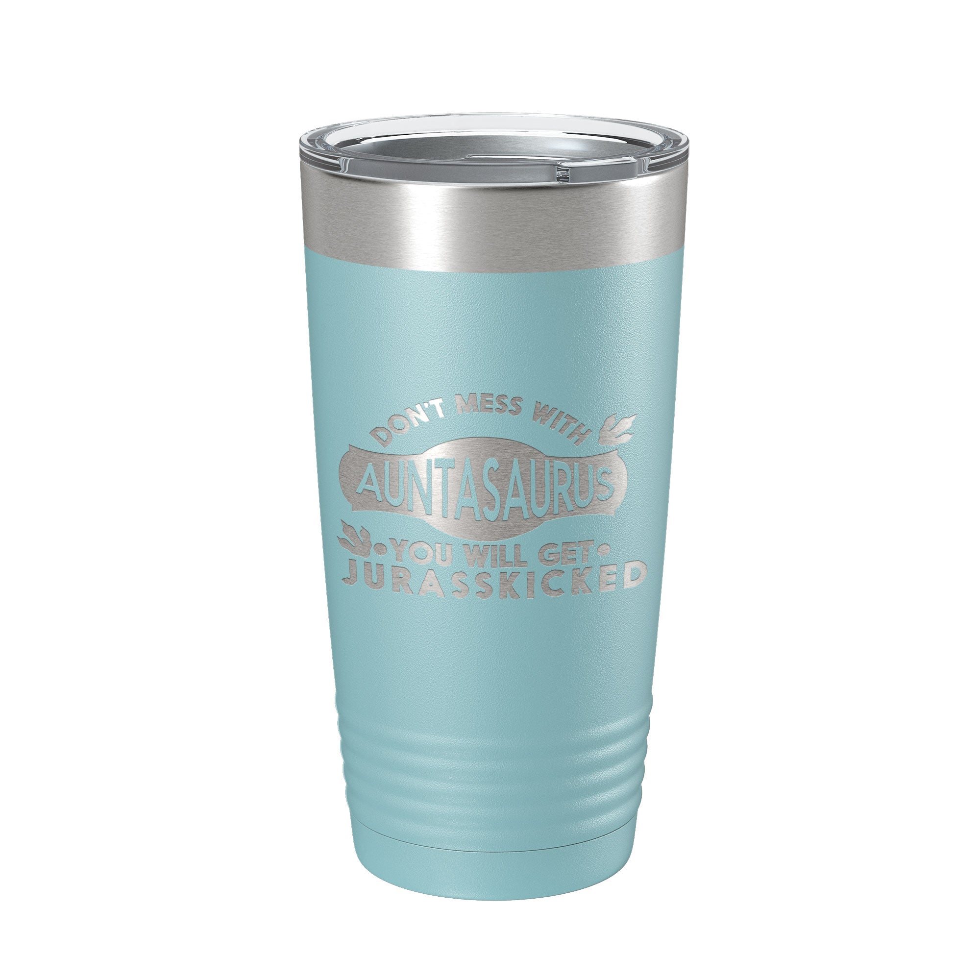 Auntasaurus Tumbler Funny Aunt Gift Travel Mug Jurassic Insulated Laser Engraved Coffee Cup Dinosaur 20 oz