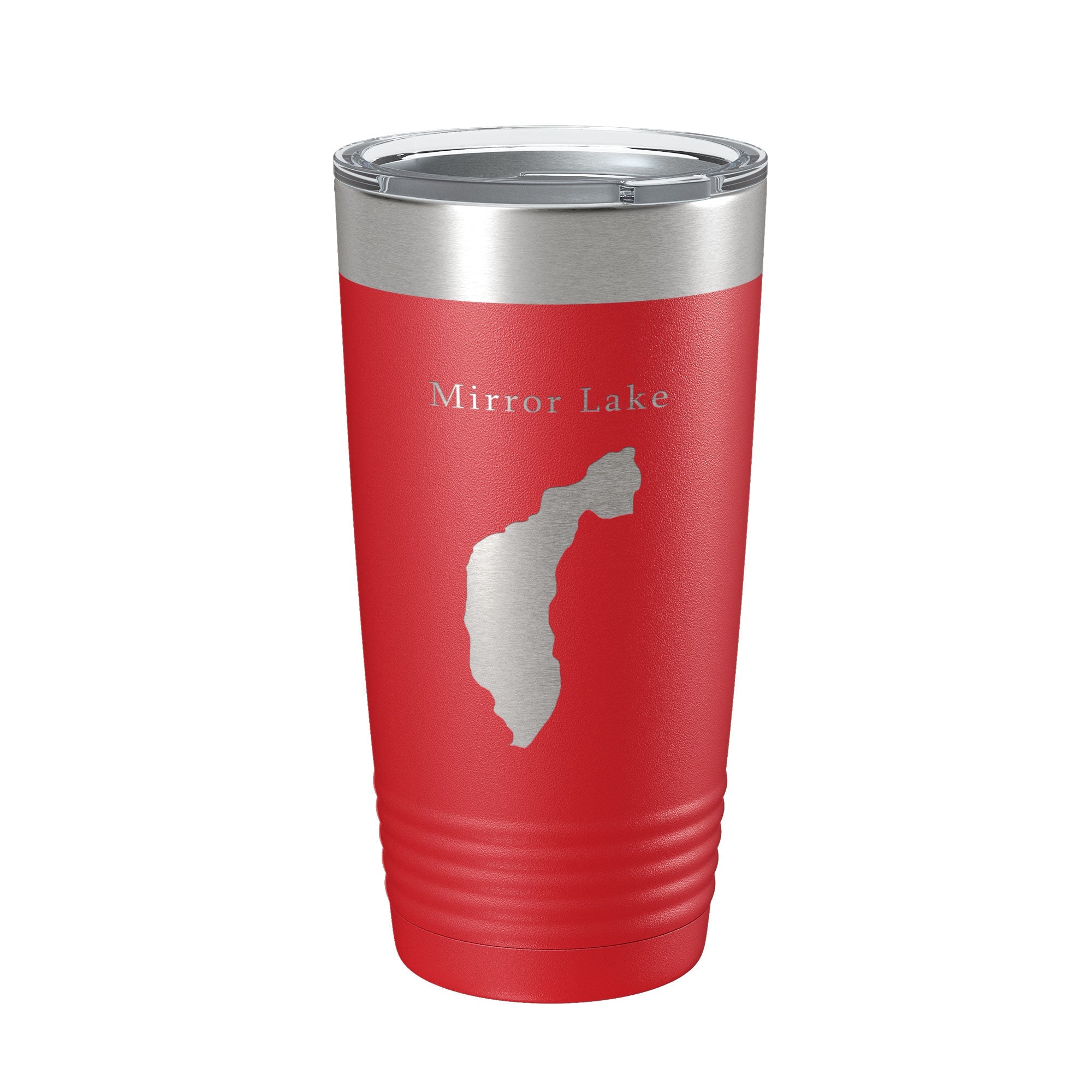 Mirror Lake Map Tumbler Travel Mug Insulated Laser Engraved Coffee Cup New York 20 oz