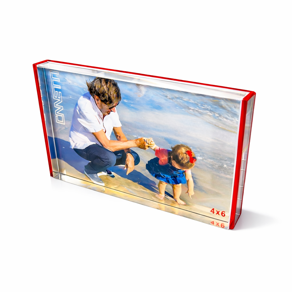 Frame-in-Frame Accent Edge: Graphite, Red and Blue