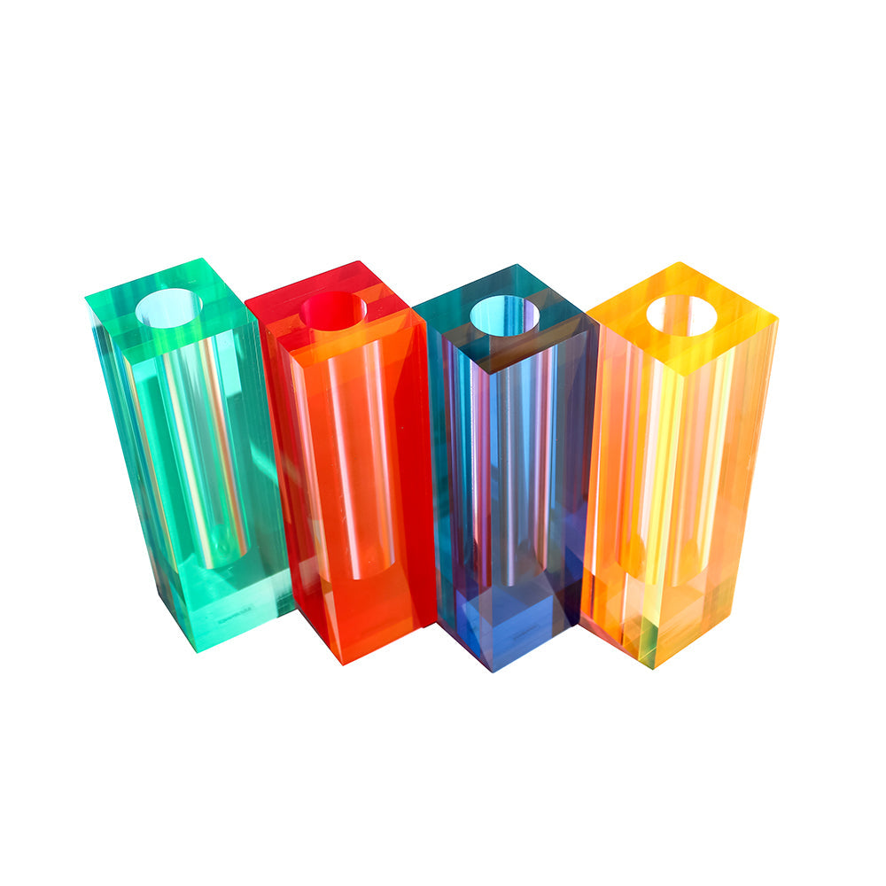 Canetti Acrylic Flower Vase in Blue/Green