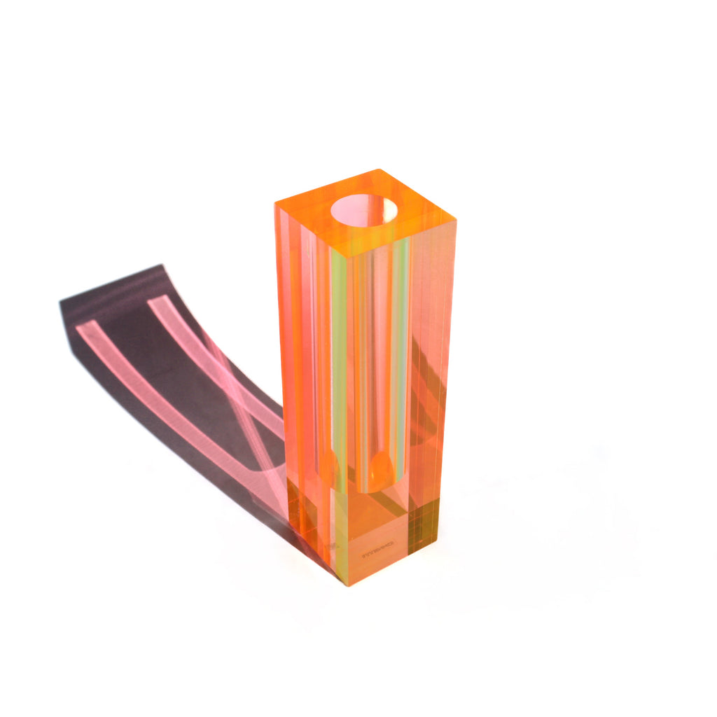 Canetti Acrylic Flower Vase in Yellow/Orange