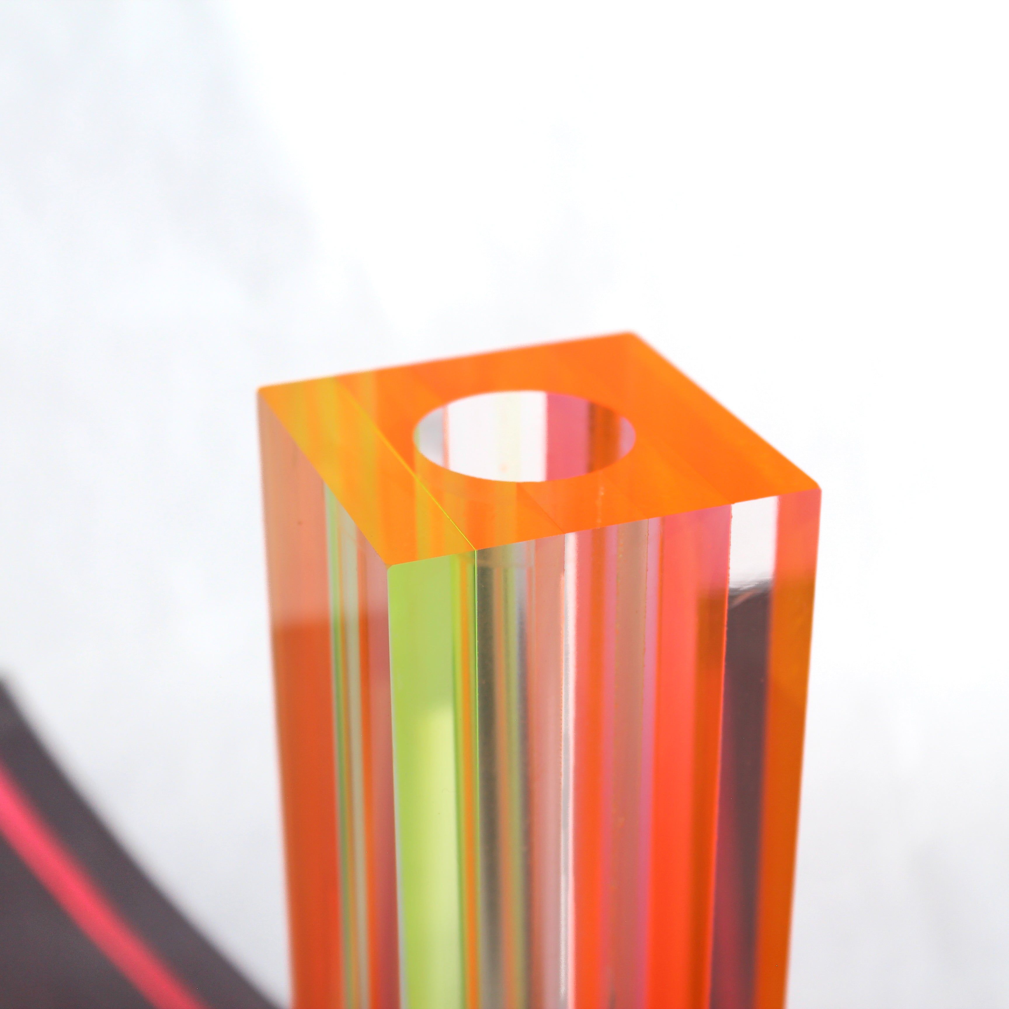 Canetti Acrylic Flower Vase in Yellow/Orange