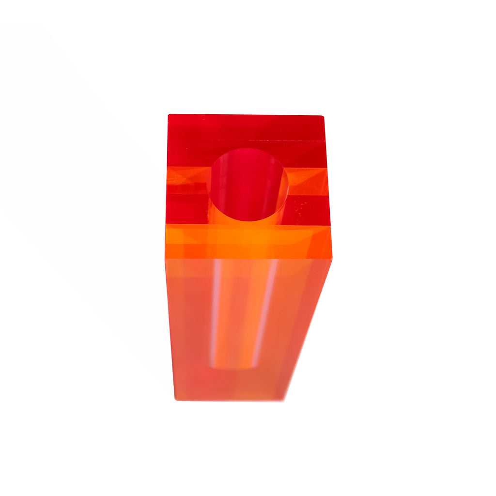 Canetti Acrylic Flower Vase in Orange/Red